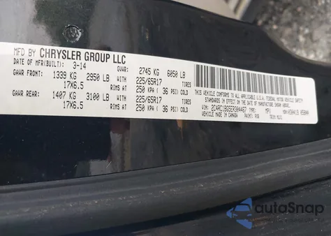 2014 Chrysler Town & Country Touring z USA, uszkodzony, nr VIN 2C4RC1BG5ER304467